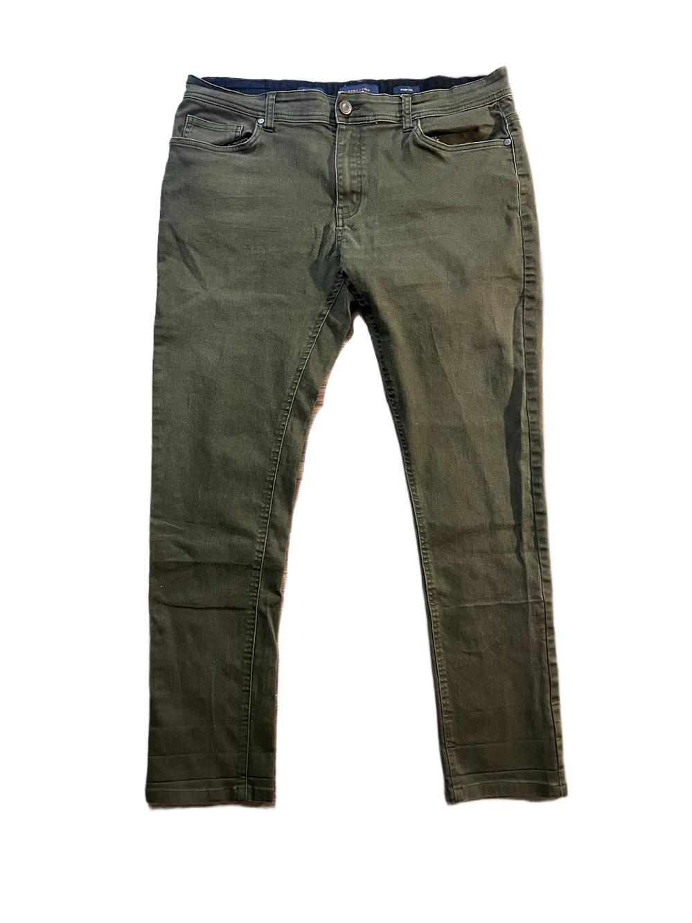 Marc Asher Men's Slim Straight Fit Stretch Denim Jeans Green Regular Size 38x32